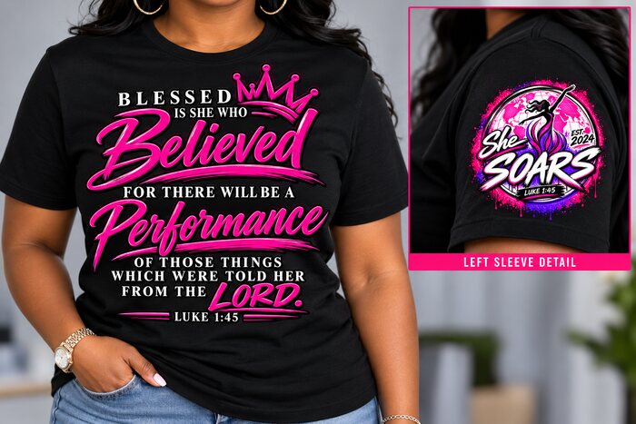 Pink Crown Edition tee on black