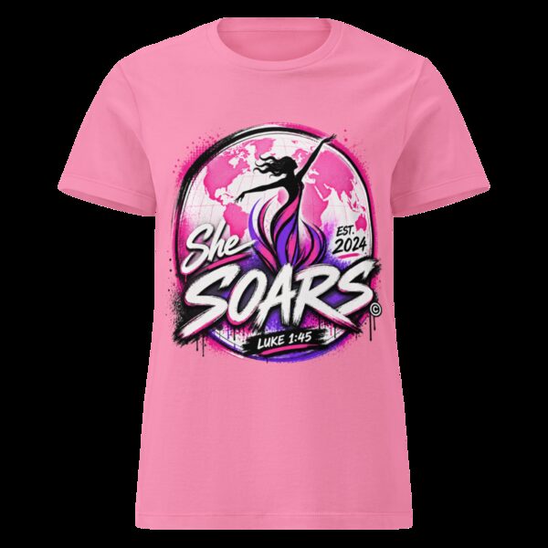 She SOARS logo tee in azalea pink