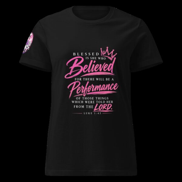 Blessed Is She Who Believed tee in black