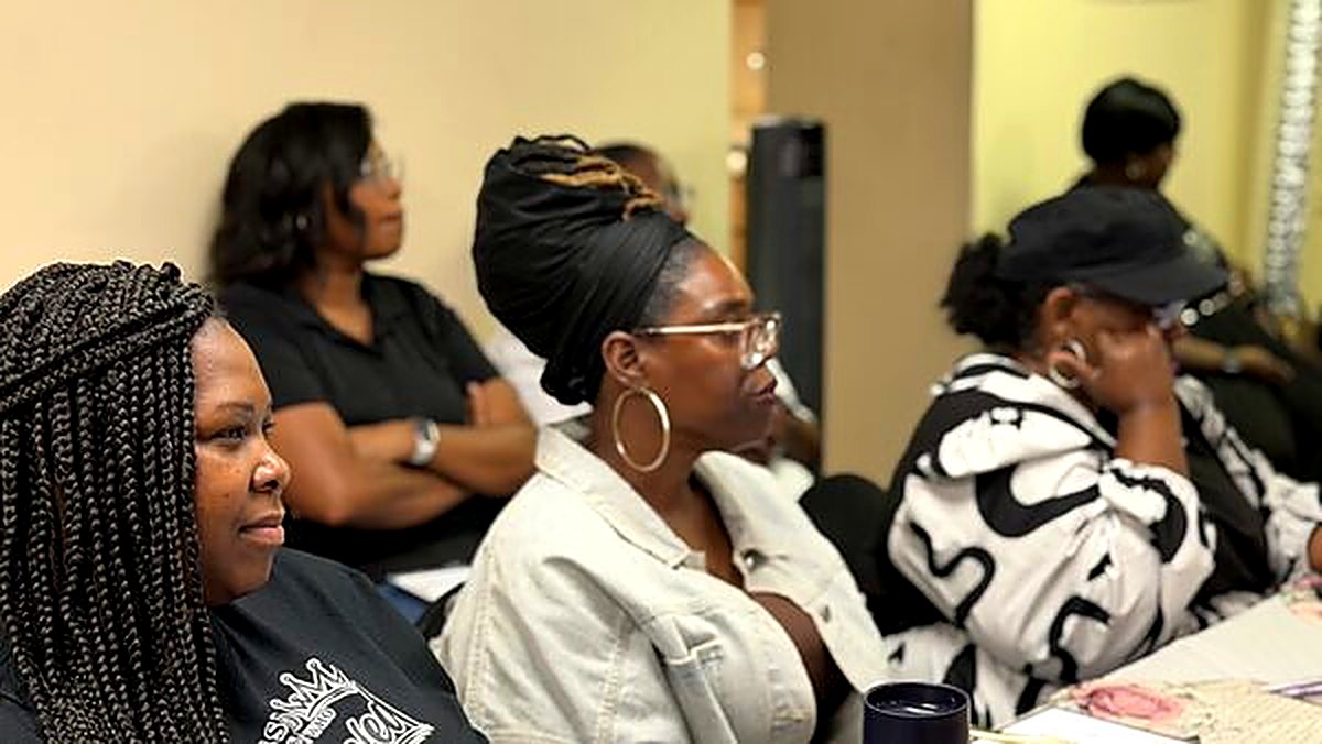 Women listening intently during the word